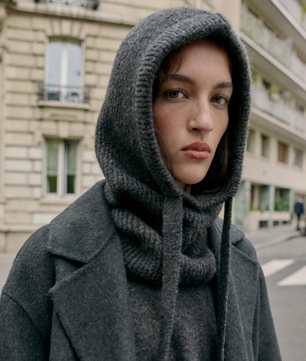 Surlaclava RIBBED KNIT hoodie Grey