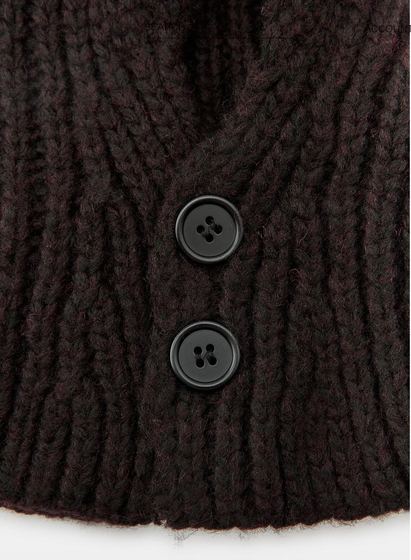 Surlaclava hoodie WITH BUTTONS BROWN