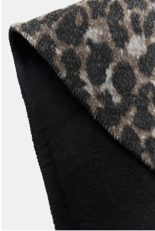 LEOPARD WOOL BANDANA Grey