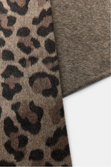 LEOPARD WOOL BANDANA Grey Brown