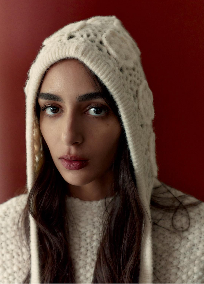 Surlaclava CROCHET FLOWER BONNET hoodie