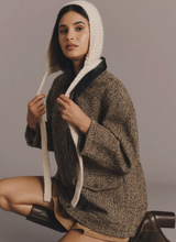 Surlaclava Front Tie Knit hoodie Brown