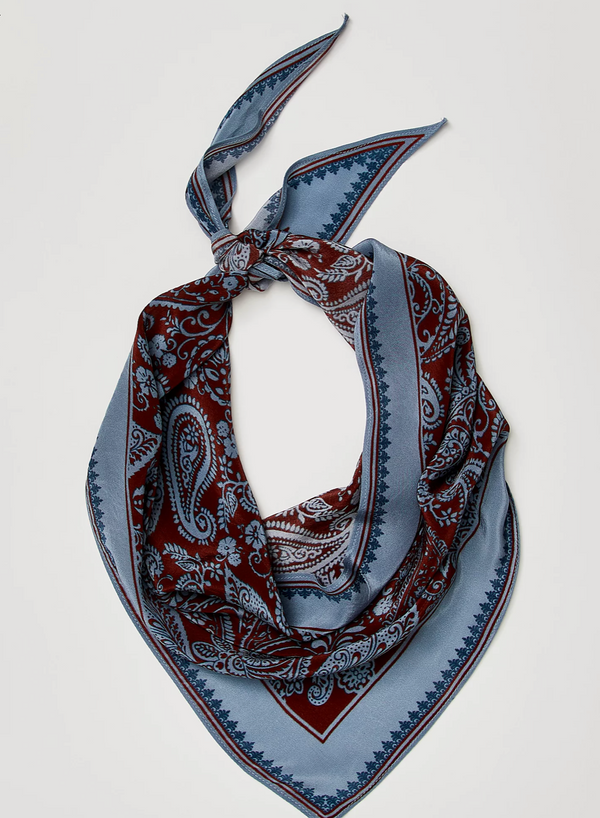 Triangle Bandana Paisley Blue