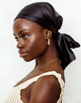 Satin Pre-tied Bandana Black