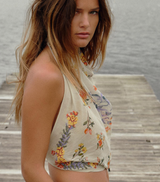 EMBROIDERED COTTON SCARF WHITE