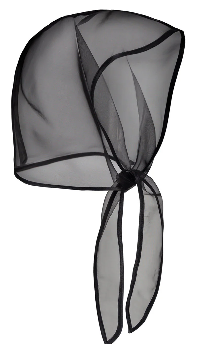 Organza Babushka Bonnet Black