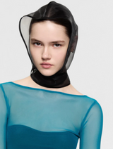 Organza Babushka Bonnet Black