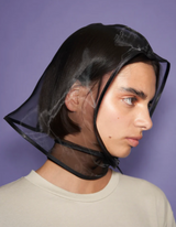 Organza Babushka Bonnet Black