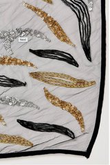 Organza Beaded Triangle Scarf