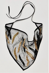 Organza Beaded Triangle Scarf