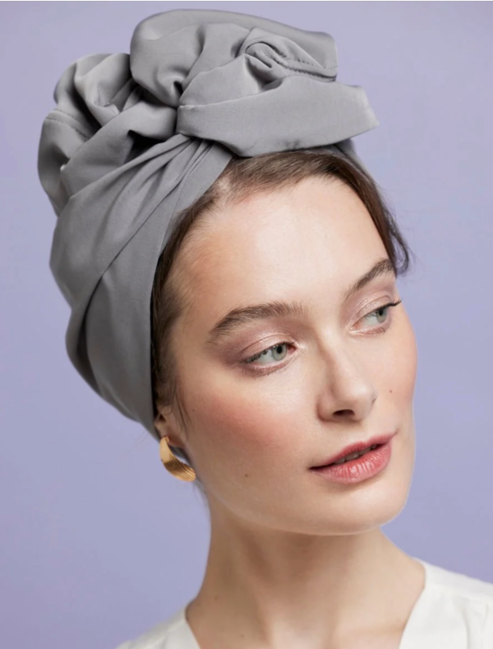 AFRICAN WIRE TURBAN PEARL GRAY