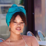 AFRICAN WIIRE TURBAN AQUA