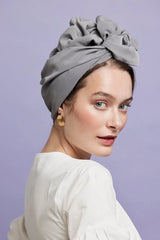 CUBAN WIIRE TURBAN PEARL GRAY