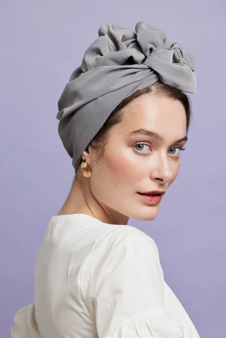 CUBAN WIIRE TURBAN PEARL GRAY