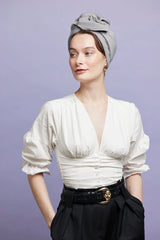 CUBAN WIIRE TURBAN PEARL GRAY