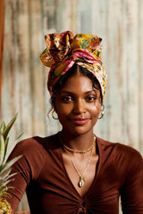 WIRE FULL CAP TURBAN COLORED FLORAL