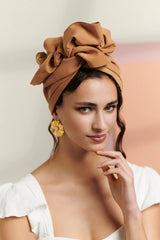 WIRE FULL CAP TURBAN TAN
