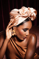 AFRICAN WIRE SILK TURBAN CHAMPAIGN
