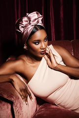 AFRICAN WIRE SILK TURBAN MAUVE