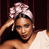 AFRICAN WIRE SILK TURBAN MAUVE