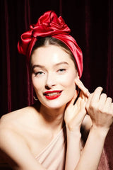 AFRICAN WIRE SILK TURBAN RUBY