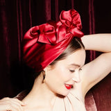 AFRICAN WIRE SILK TURBAN RUBY