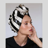Striped Black + Gold Sequin Messy Bun