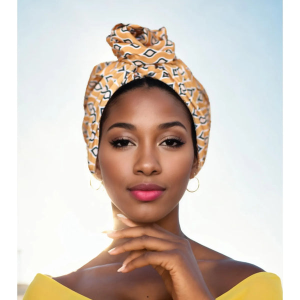 Circle Print Satin Messy Bun