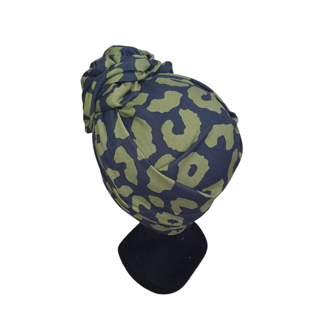 AFRICAN WIRE TURBAN GREEN LEOPARD