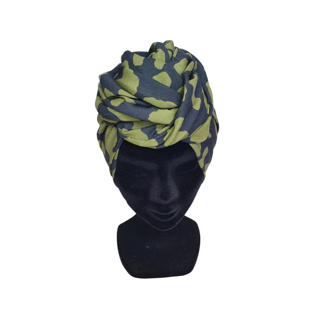 AFRICAN WIRE TURBAN GREEN LEOPARD