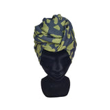 AFRICAN WIRE TURBAN GREEN LEOPARD