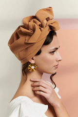 WIRE FULL CAP TURBAN TAN