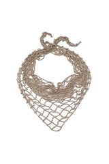 Textured scarf in the shape of a heart on a white background