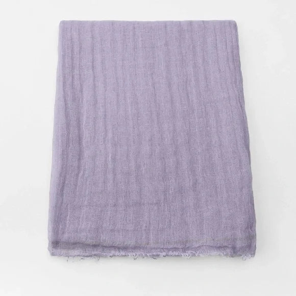 Frayed Linen Scarf Purple