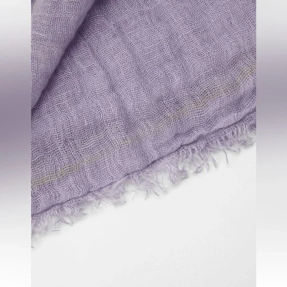 Frayed Linen Scarf Purple