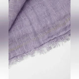 Frayed Linen Scarf Purple