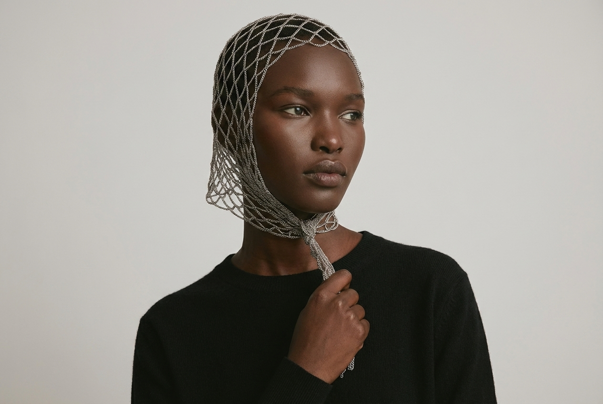 Chain square Scarf SILVER