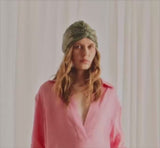 SEQUIN TWISTED TURBAN GREEN