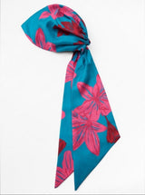 PRE-TIED SATIN BANDANA WRAP PINK FLORAL