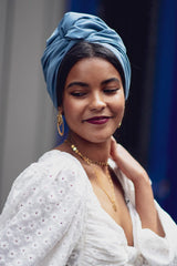 WIRE FULL CAP TURBAN SKY BLUE