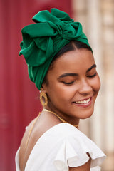 WIRE FULL CAP TURBAN EMERALD GREEN