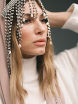 Pearl + Crystal Fringe Bangs