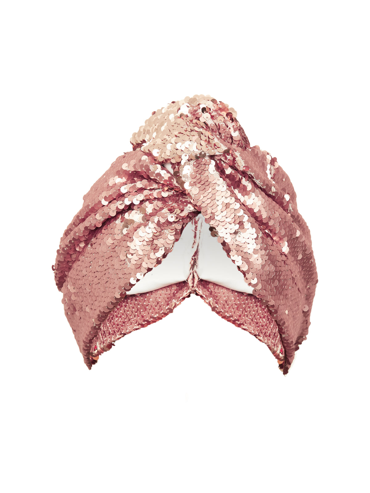 SEQUINED TWISTED TURBAN PINK