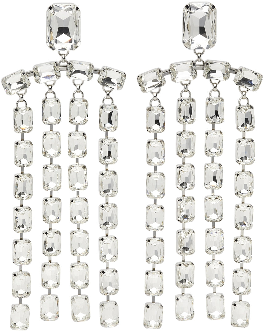 Crystal Baguette Fringe Earrings